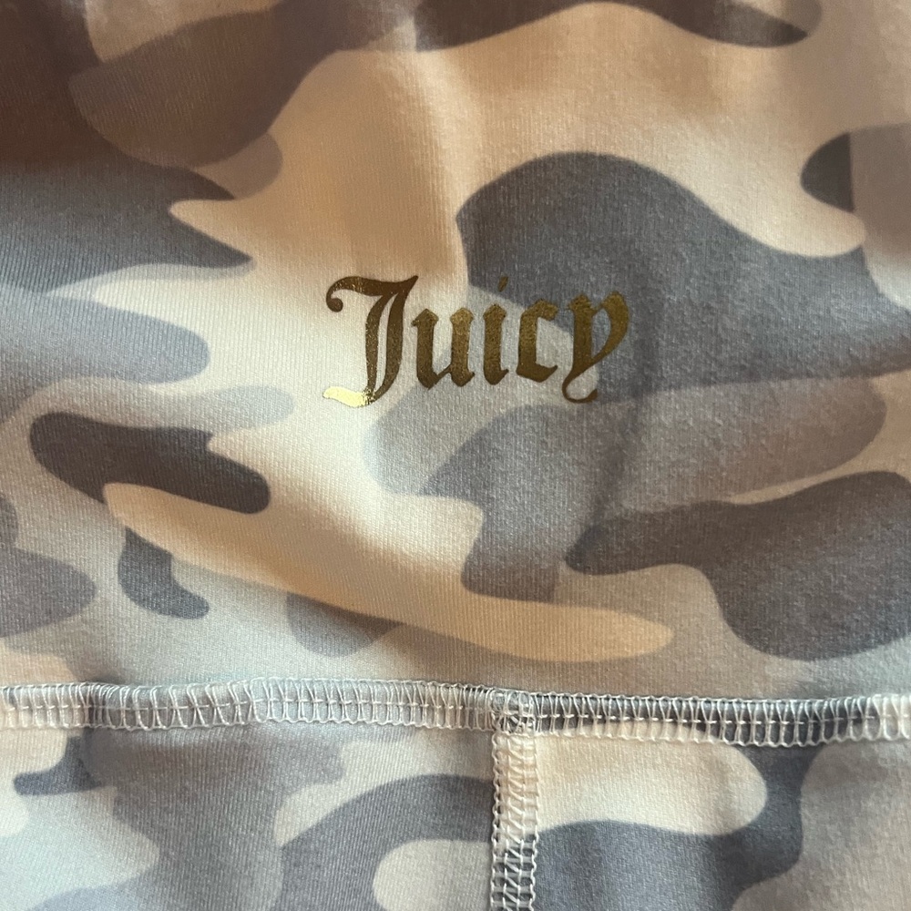 🍒 Juicy Couture Sport Leggings – Gray Camo & Glitter Stripe | Large | y2k bling - Picture 2 of 8